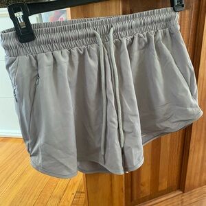 Women's Gray Elastic Waist Shorts